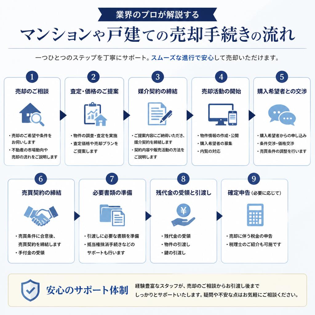 土地・マンションの売却手続きの流れ