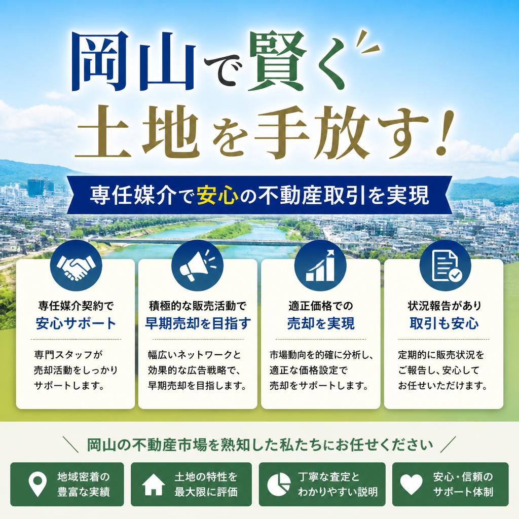 岡山で賢く土地を手放す！専任媒介で安心の不動産取引を実現