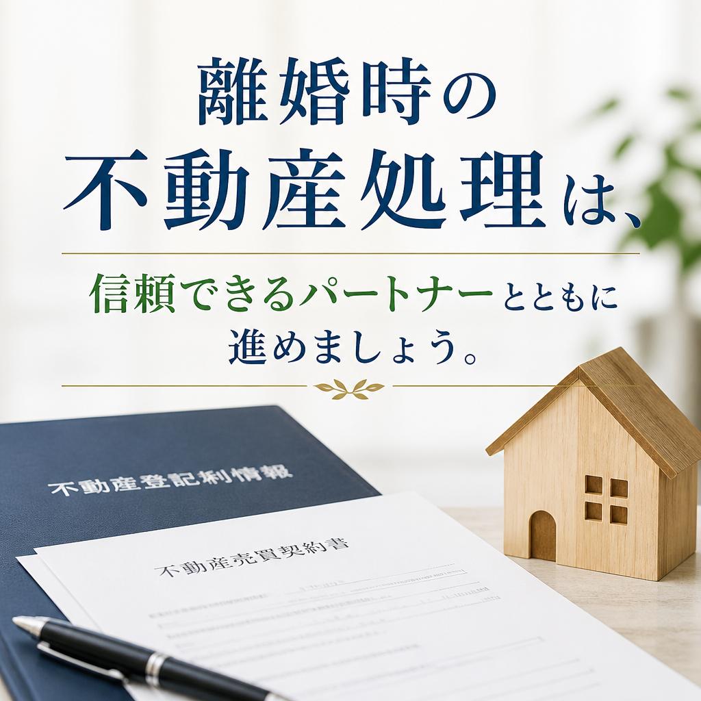 離婚時の不動産処理は、信頼できるパートナーとともに進めましょう。
