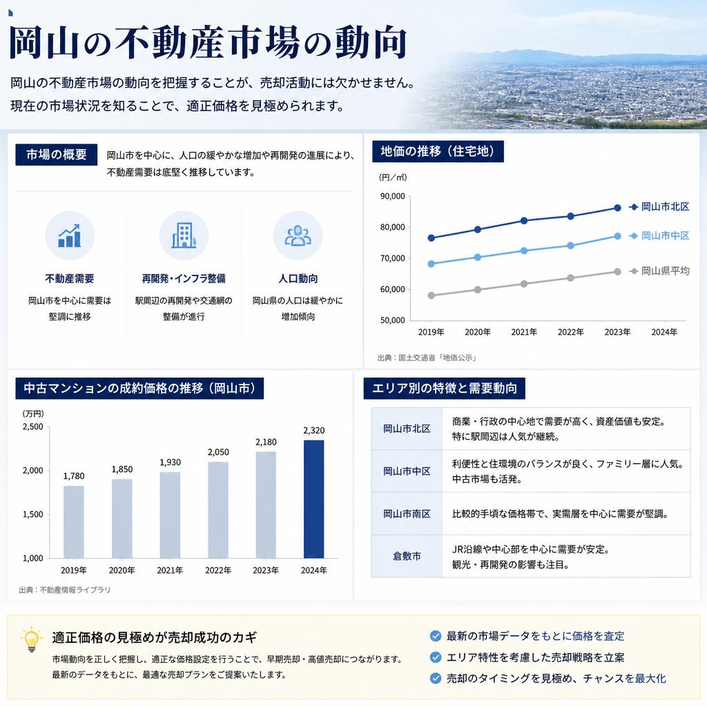 岡山における不動産市場の状況