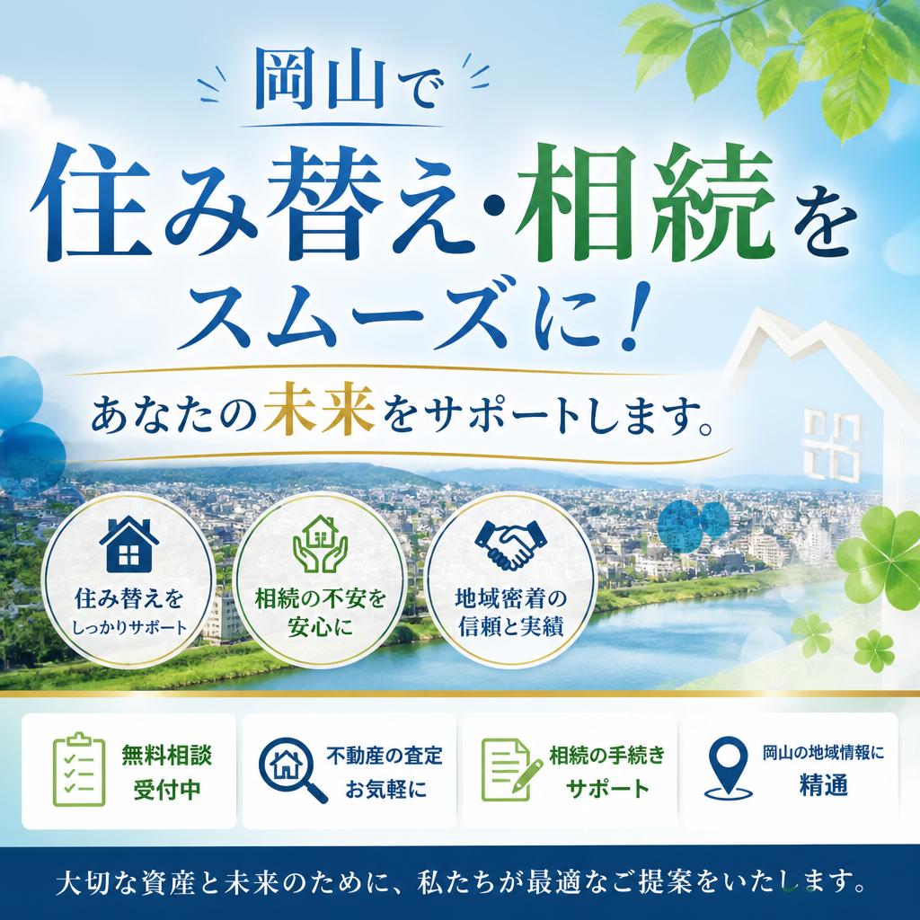 岡山で住み替え・相続をスムーズに！あなたの未来をサポートします。