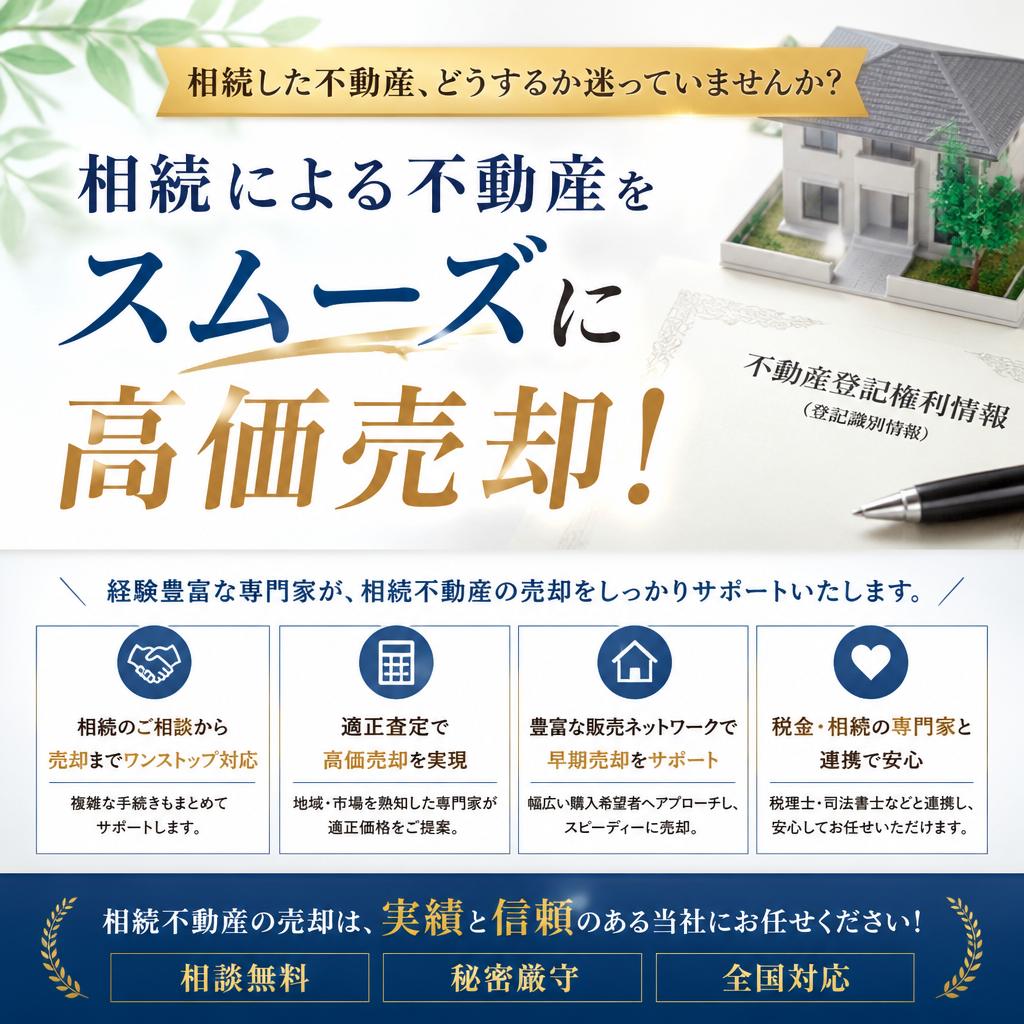 相続による不動産をスムーズに高価売却！