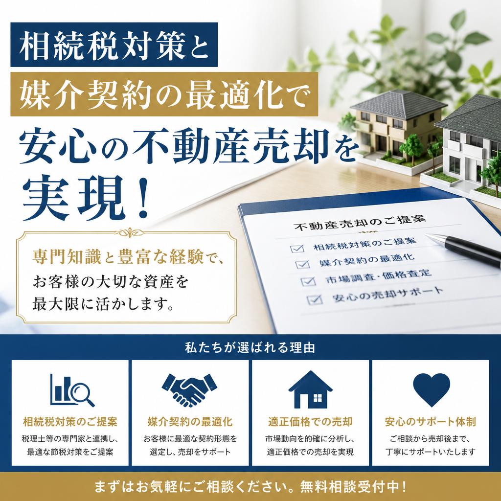 相続税対策と媒介契約の最適化で、安心の不動産売却を実現！