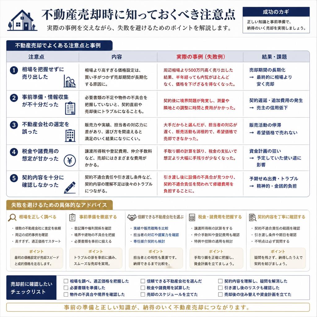 売却時の注意点とは?