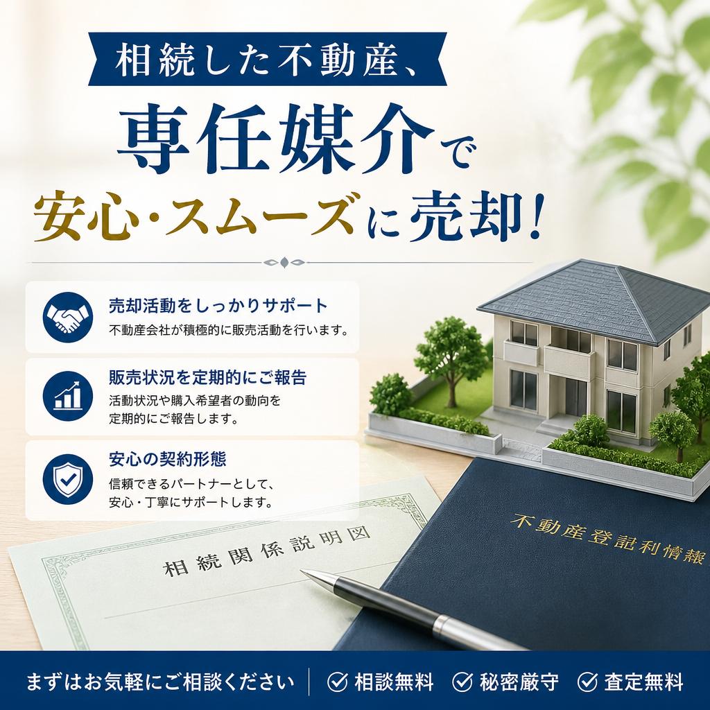 相続した不動産、専任媒介で安心・スムーズに売却！