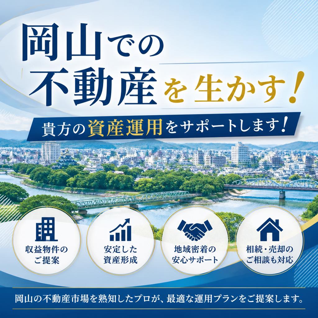 岡山での不動産を生かす！貴方の資産運用をサポートします！