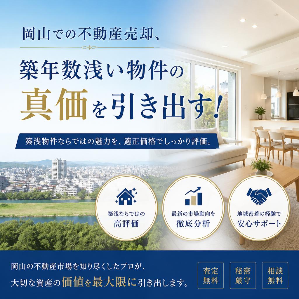 岡山での不動産売却、築年数浅い物件の真価を引き出す！