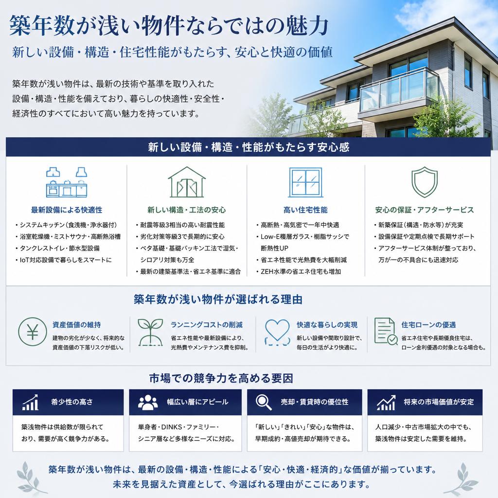 2. 築年数が浅い物件のメリットとは？