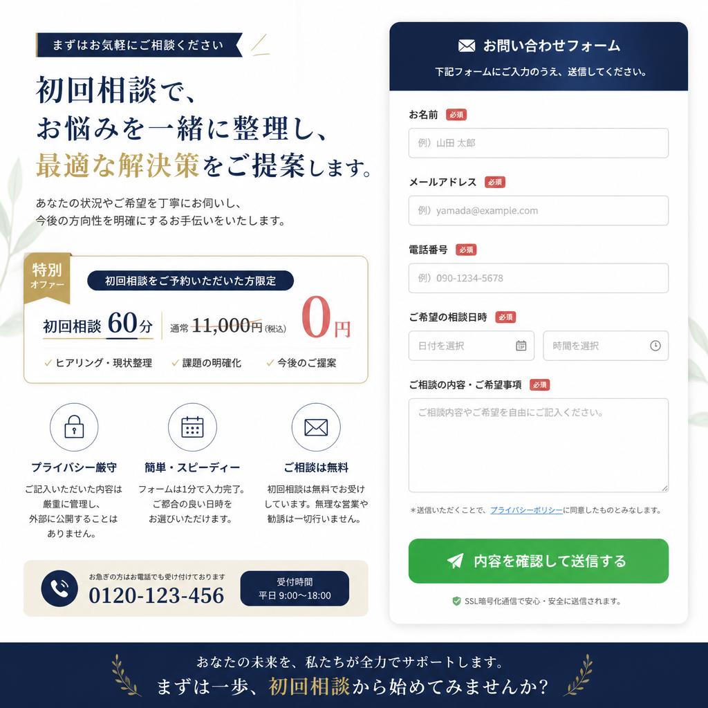 今すぐ無料相談を！