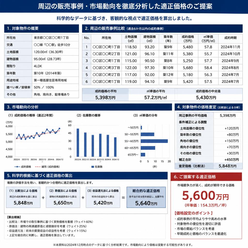 市場動向に基づく適正価格の提案
