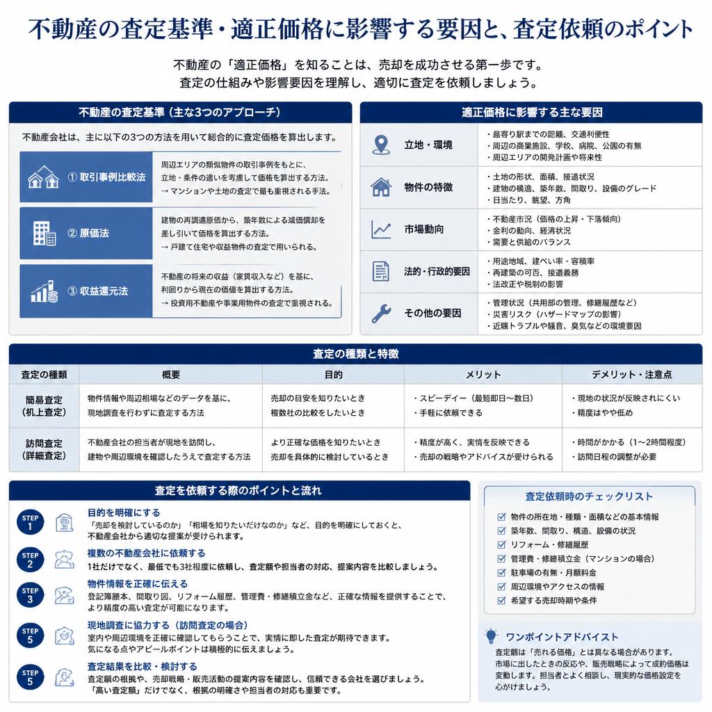 査定基準を知って、適正価格で売却しよう