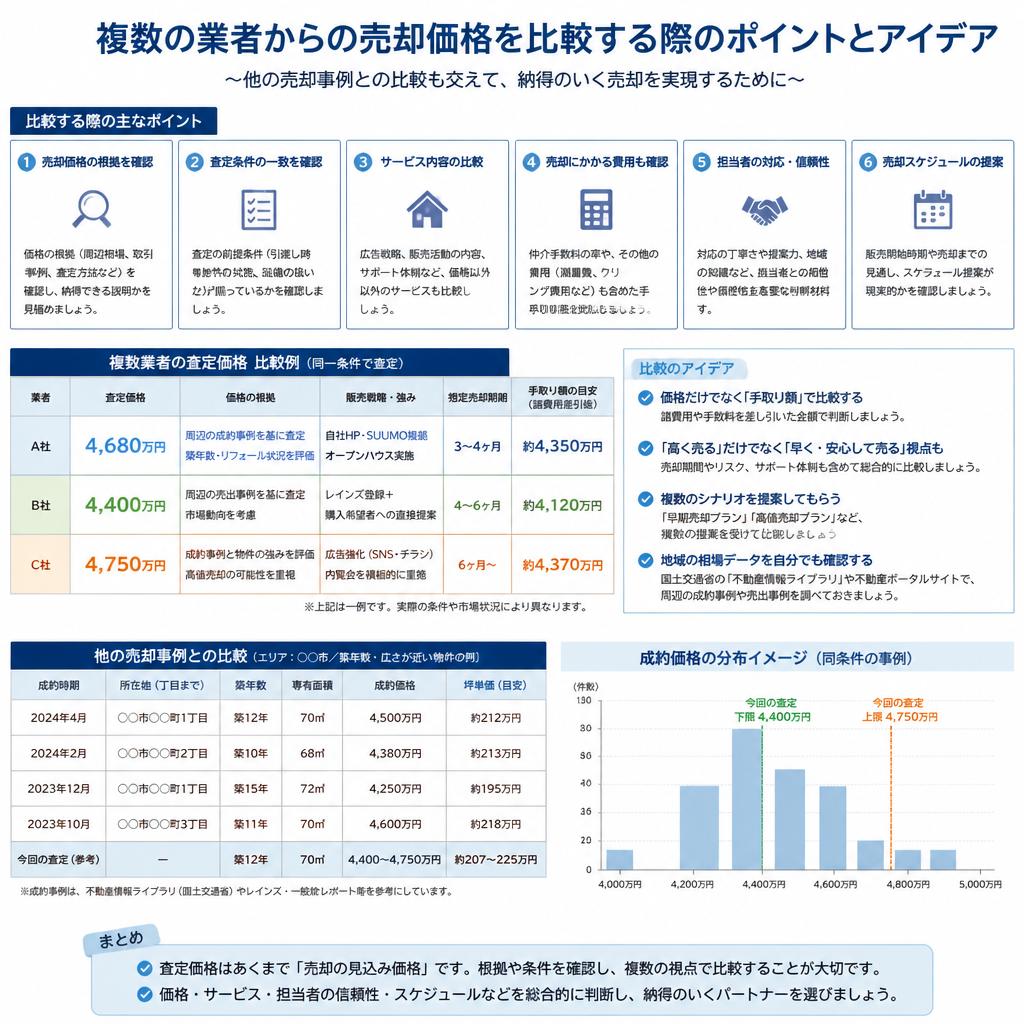 売却価格の比較とその検討すべきポイント