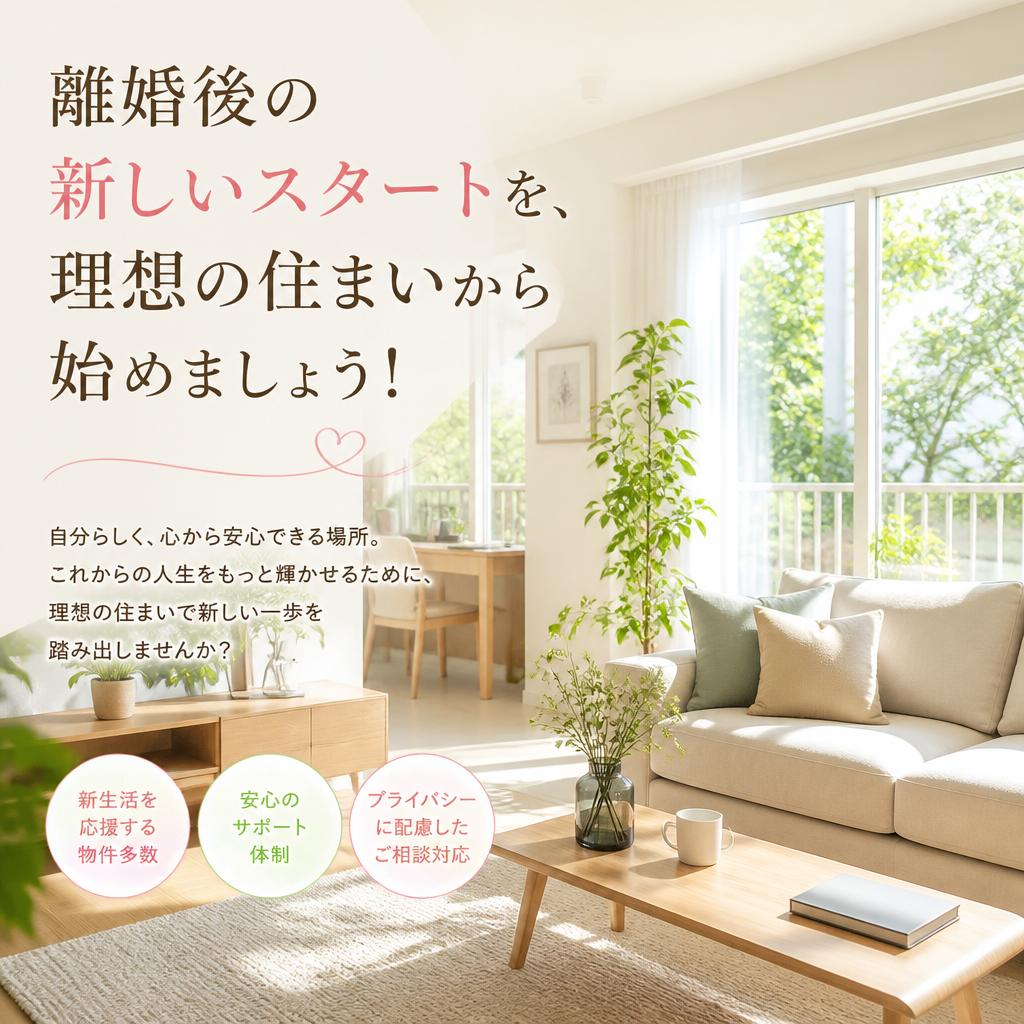 離婚後の新しいスタートを、理想の住まいから始めましょう！