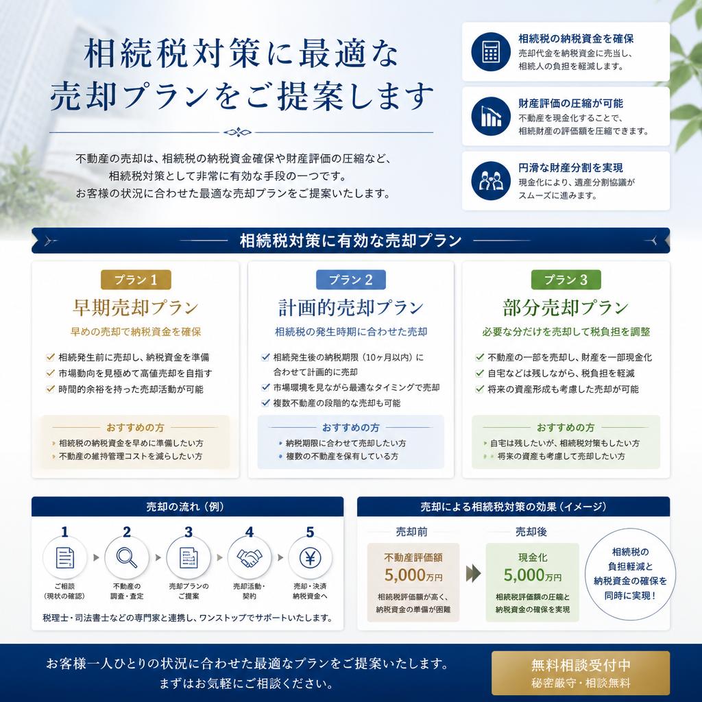 相続税対策に最適な売却プランをご提案します