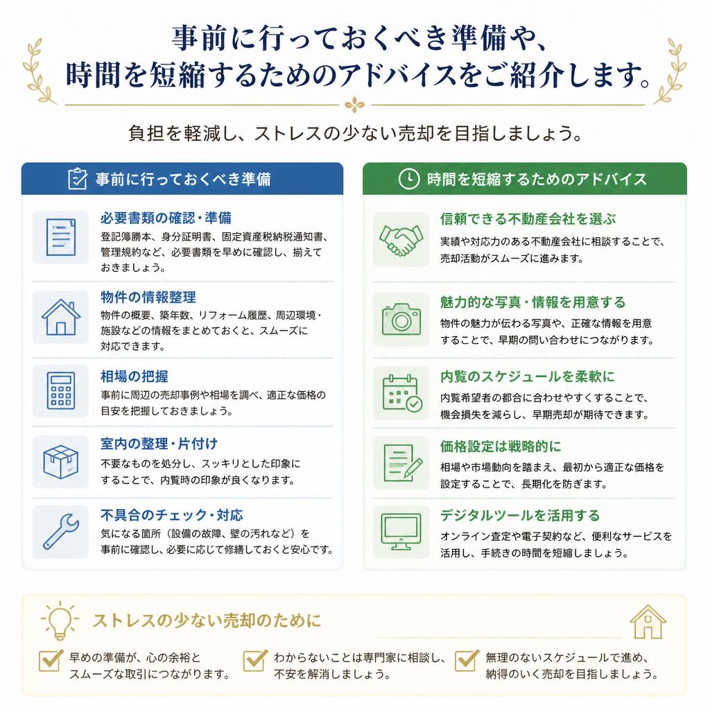 時間を短縮するための準備とは