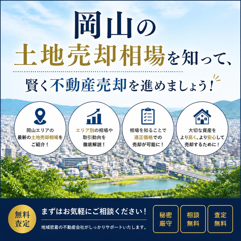 岡山の土地売却相場を知って、賢く不動産売却を進めましょう！