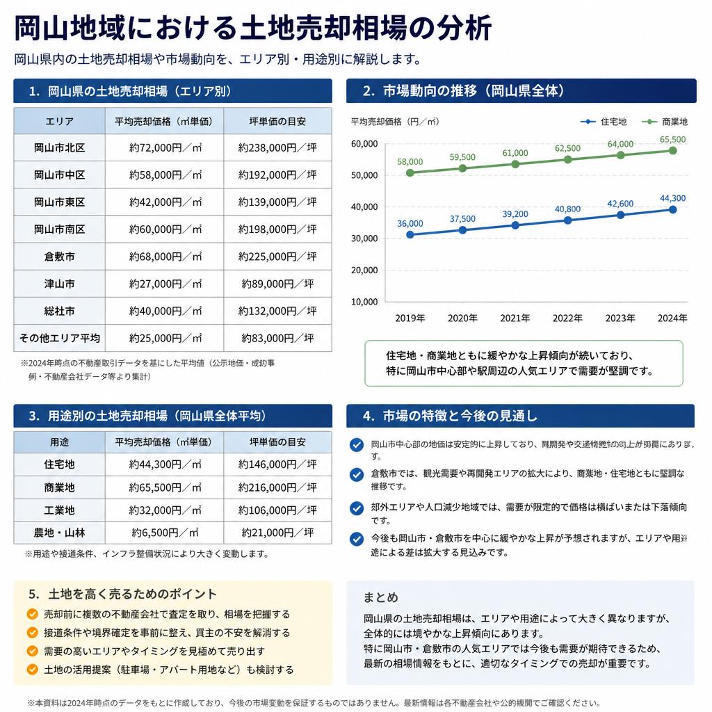 岡山の土地売却相場とは？