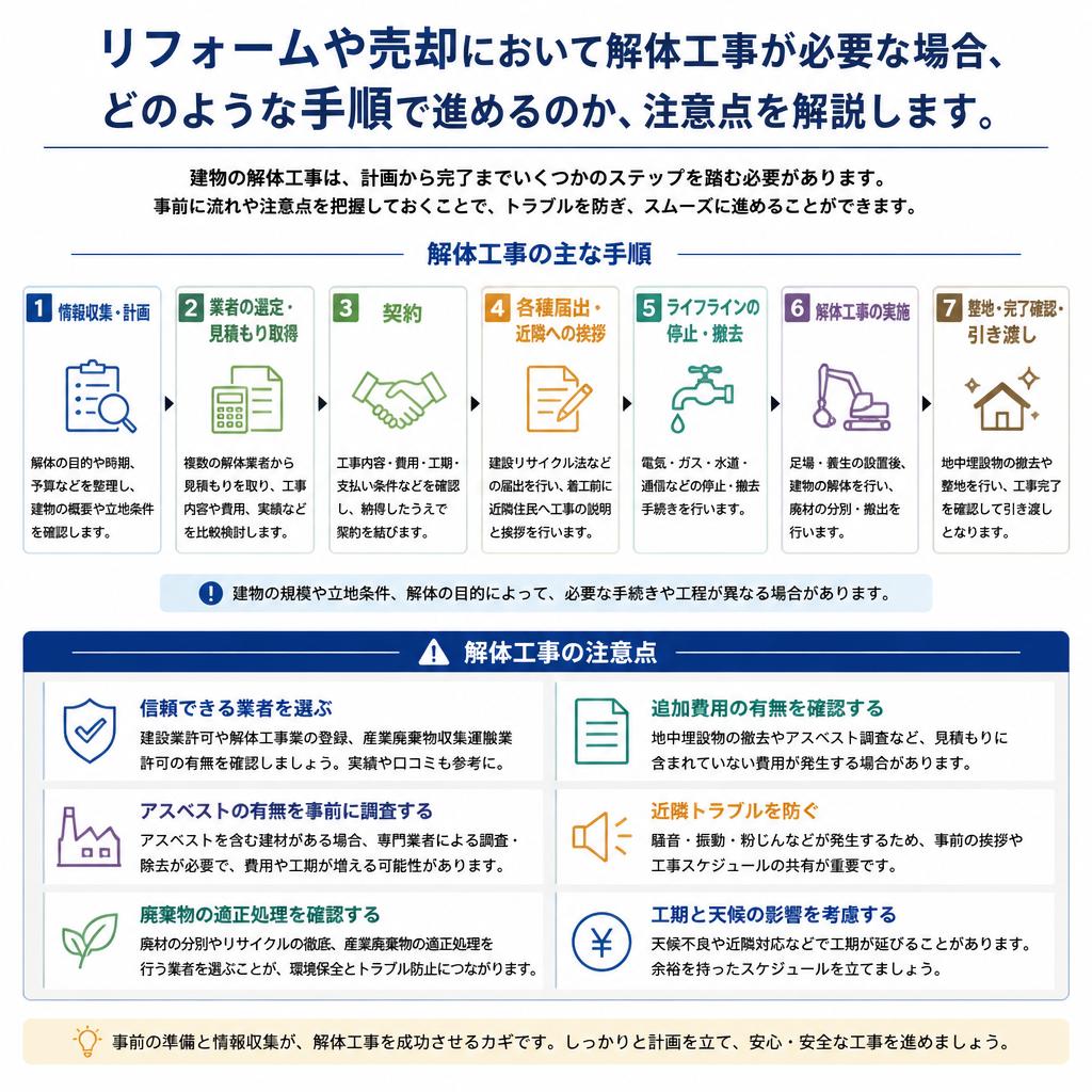 解体工事とリフォームの関係