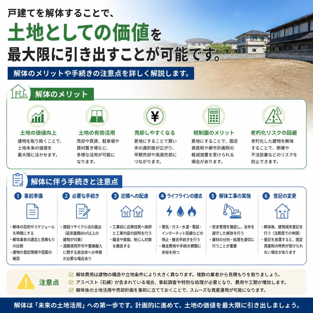解体のメリットと注意点