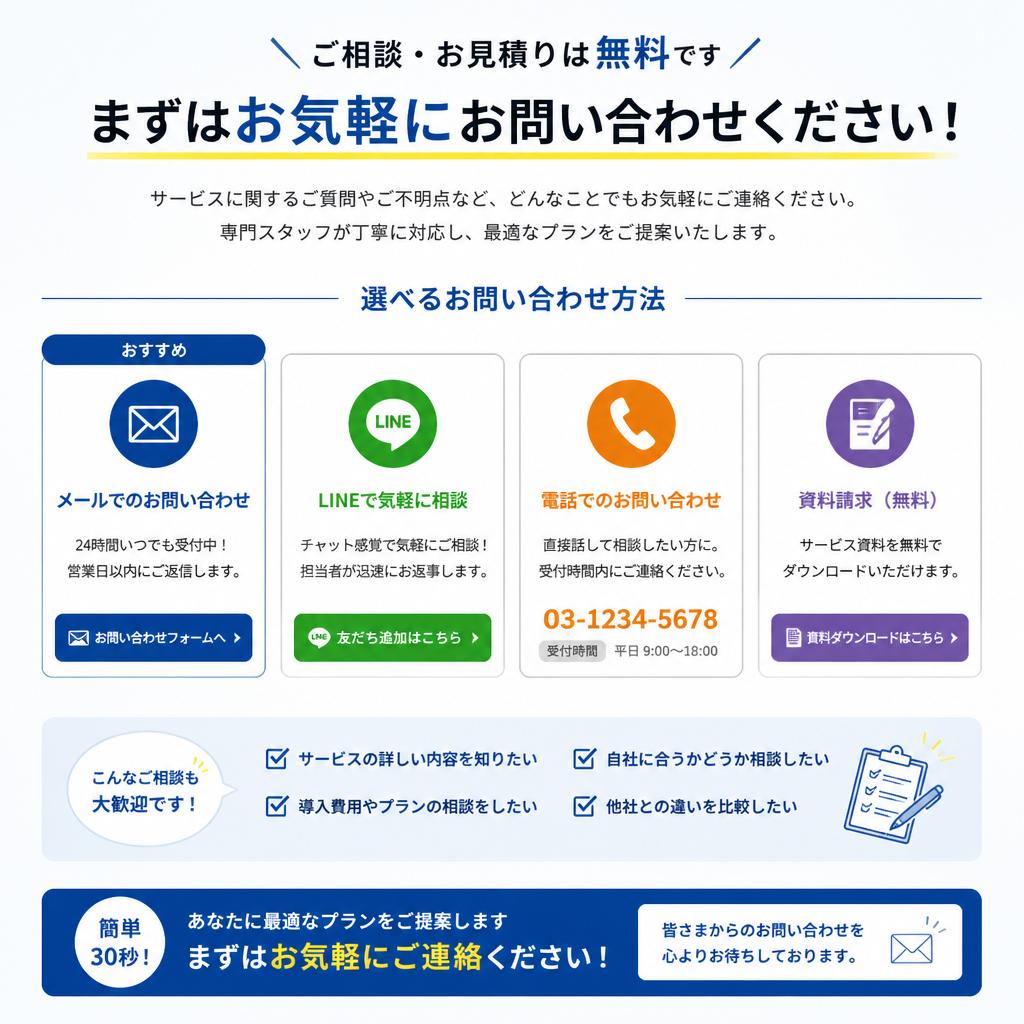 7. お問い合わせで次のステップへ！
