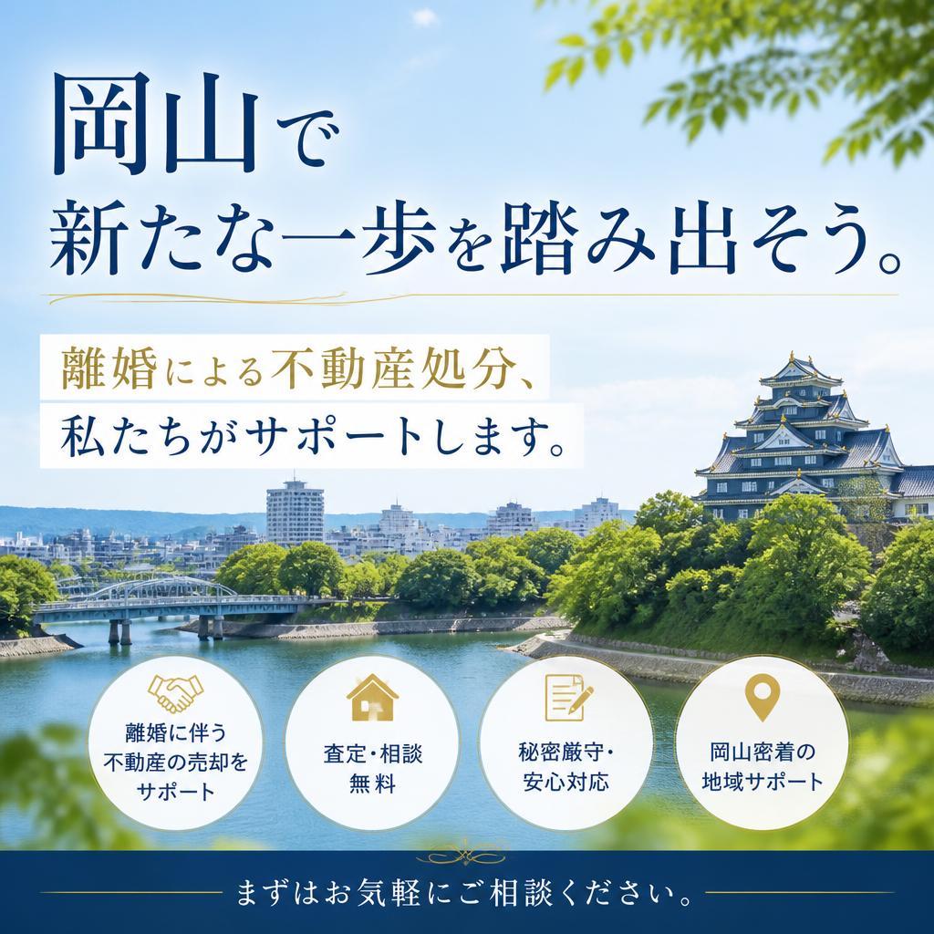 岡山で新たな一歩を踏み出そう。離婚による不動産処分、私たちがサポートします。