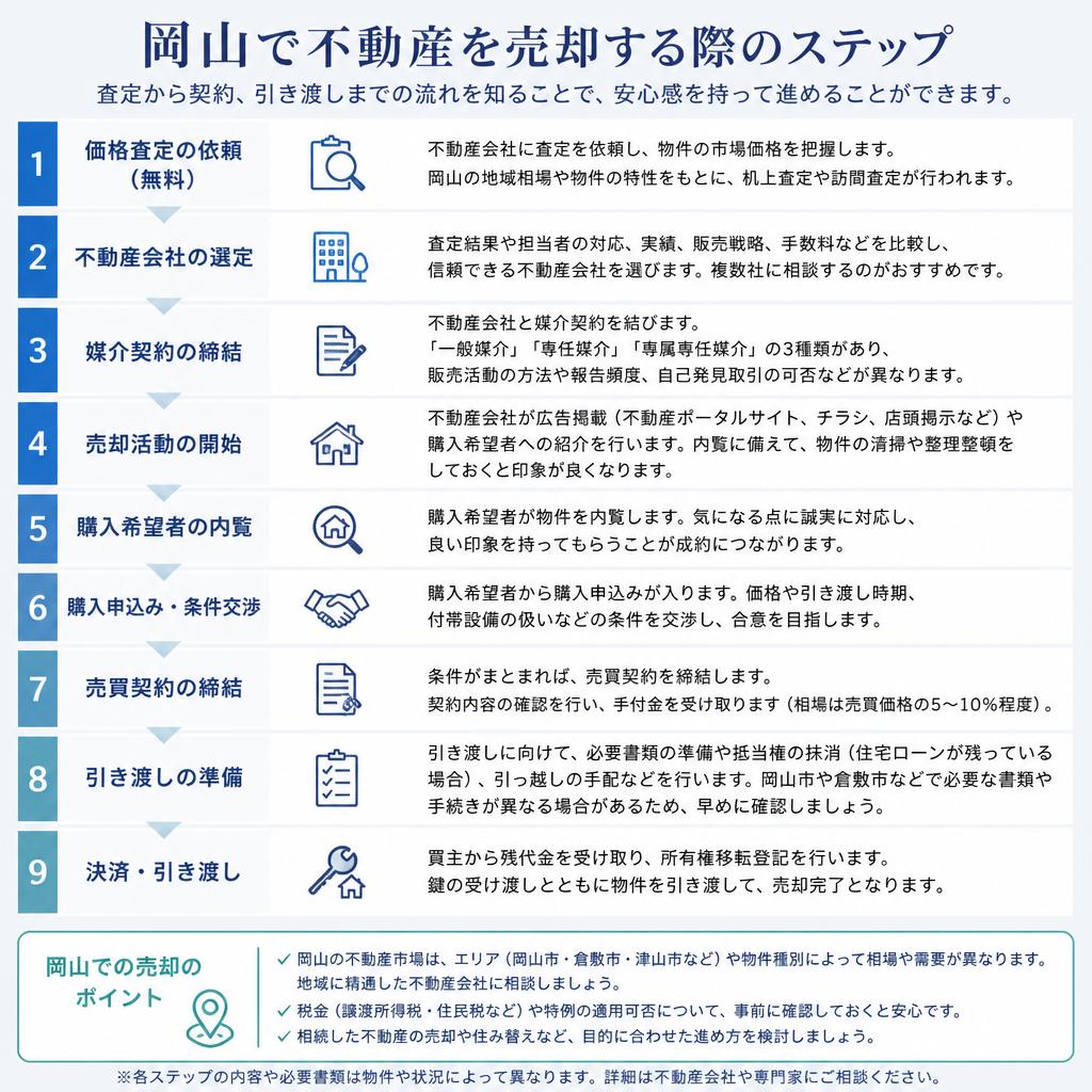 岡山での不動産売却の流れ
