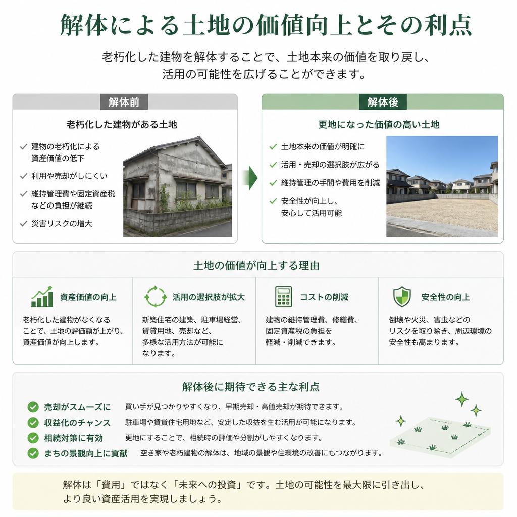 2. 解体と更地化のメリット