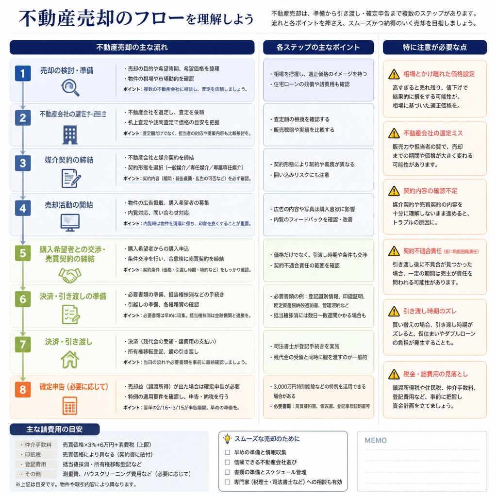 不動産売却の流れとポイント