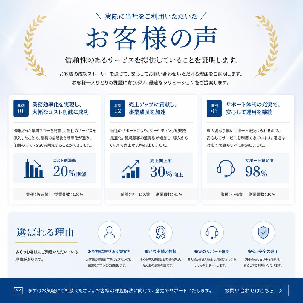 お客様の声と実績