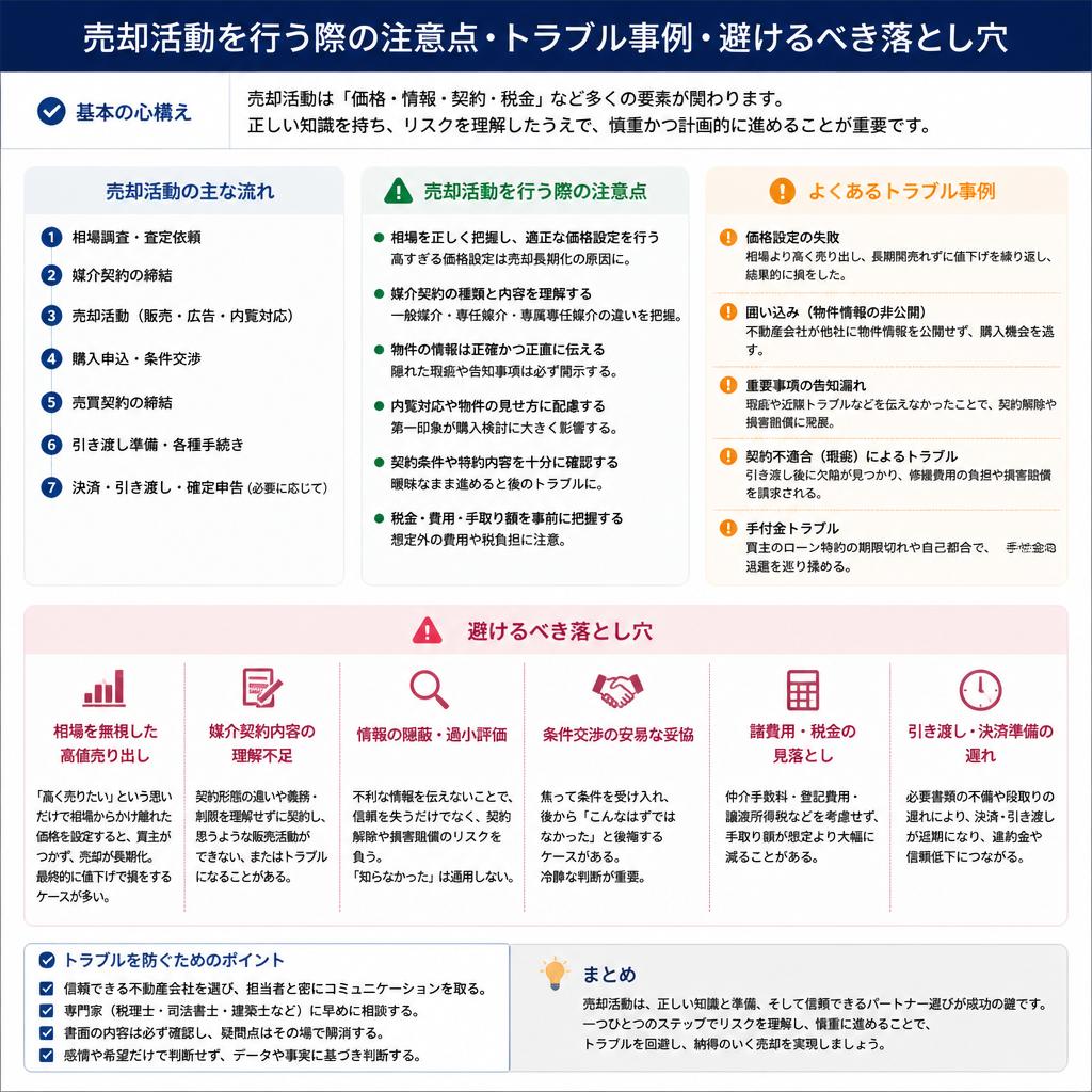 売却に際して注意すべき点