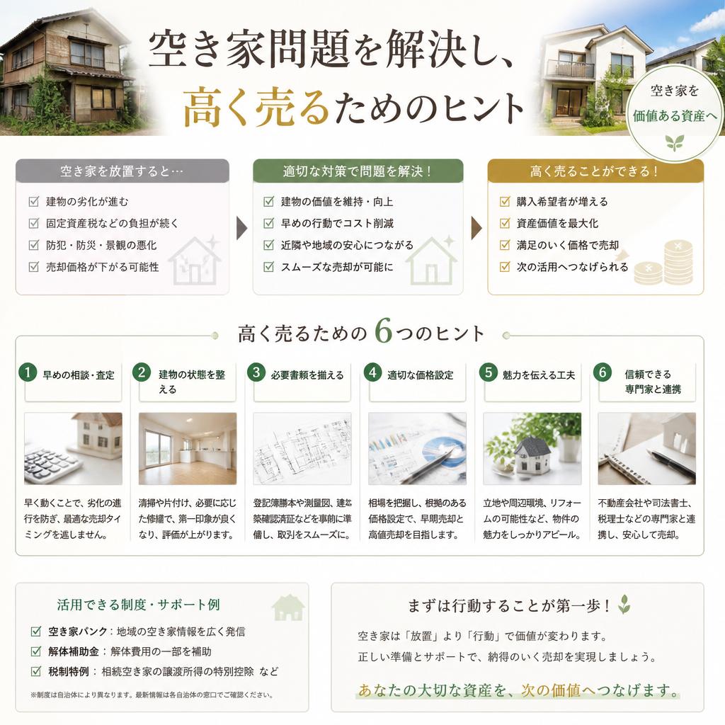 空き家問題を解決し、高く売るためのヒント
