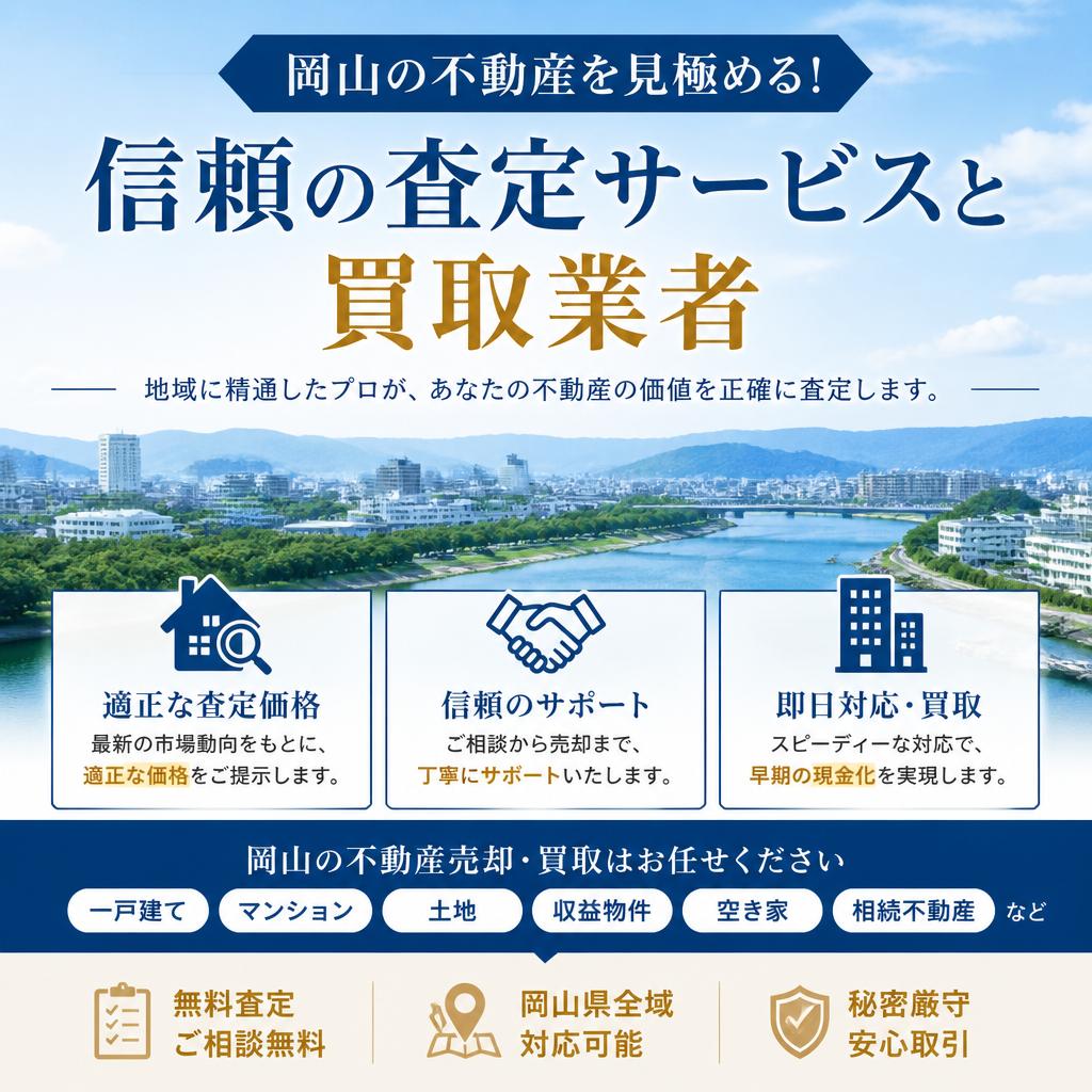 岡山の不動産を見極める！信頼の査定サービスと買取業者