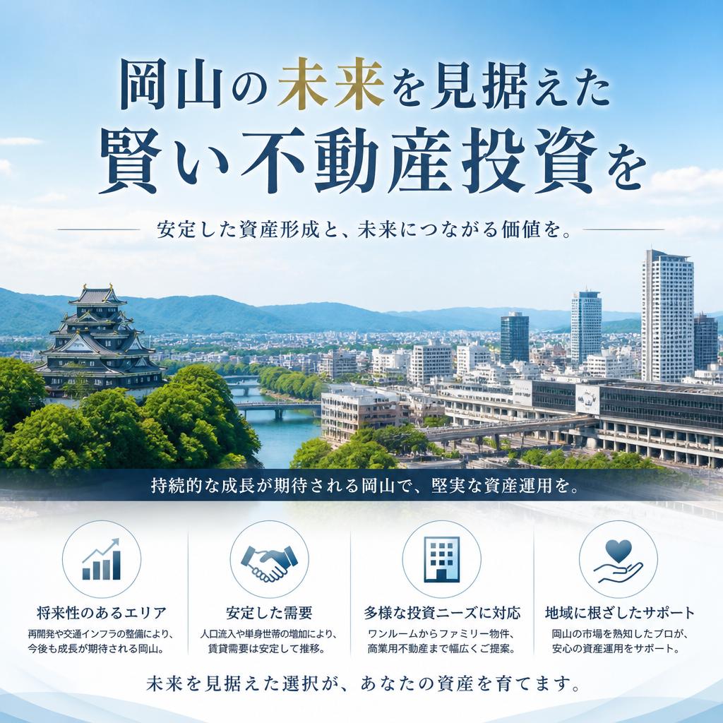 岡山の未来を見据えた賢い不動産投資を