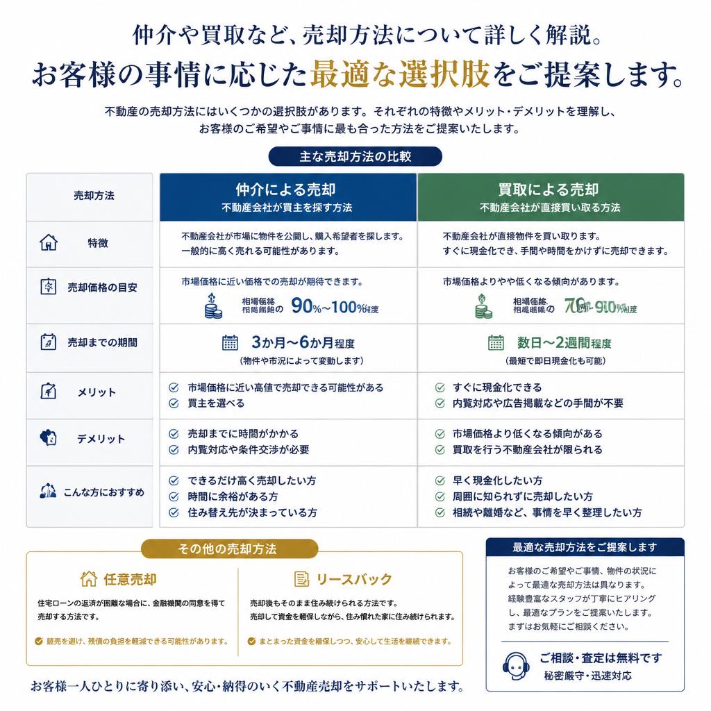 不動産売却方法の選択肢