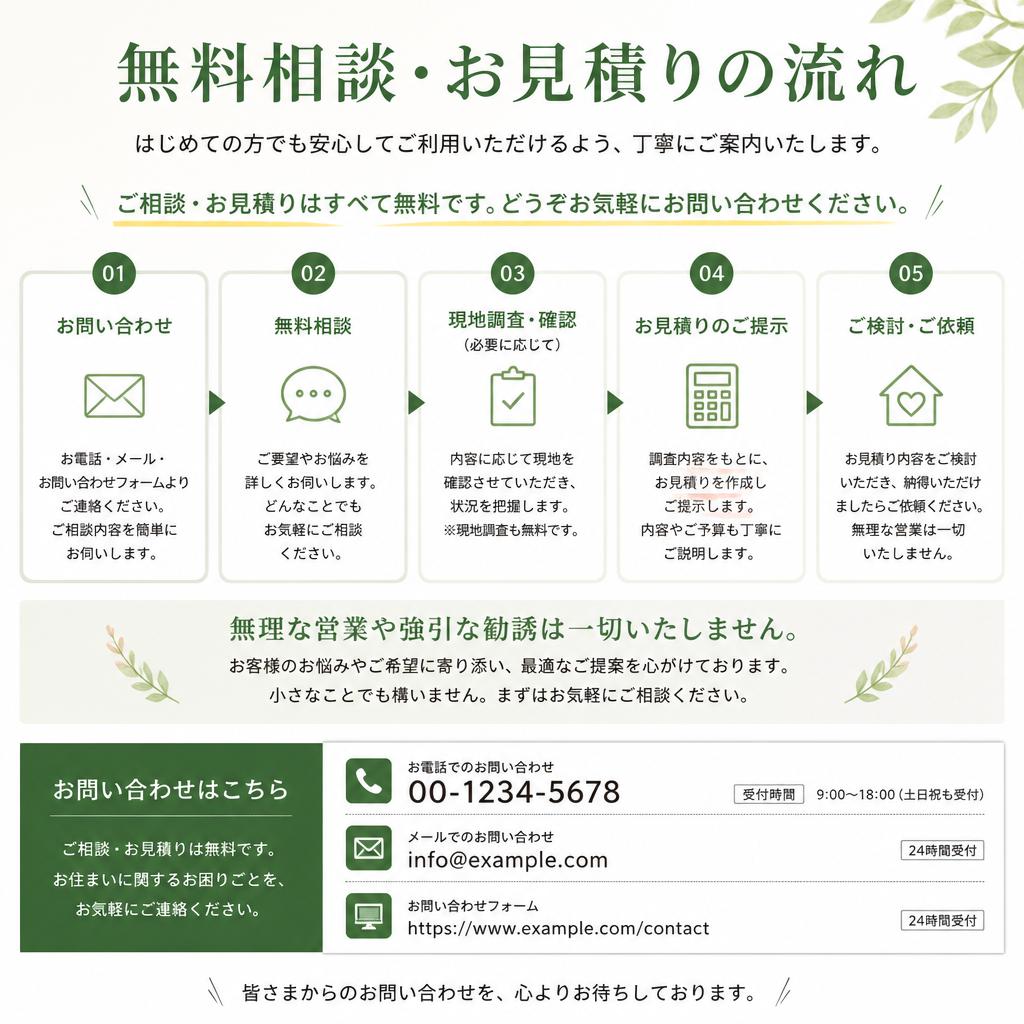まずはお気軽にお問い合わせを！