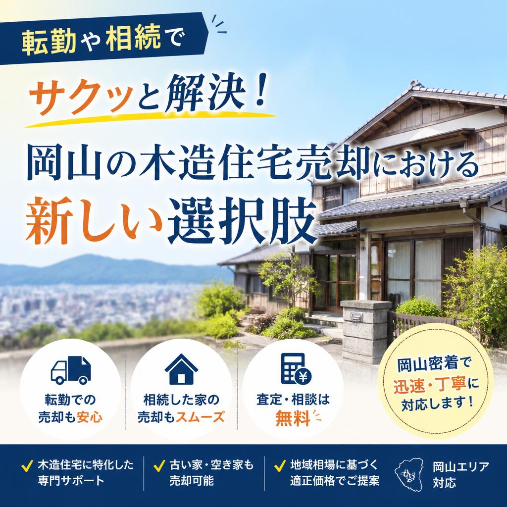 転勤や相続でサクッと解決！岡山の木造住宅売却における新しい選択肢