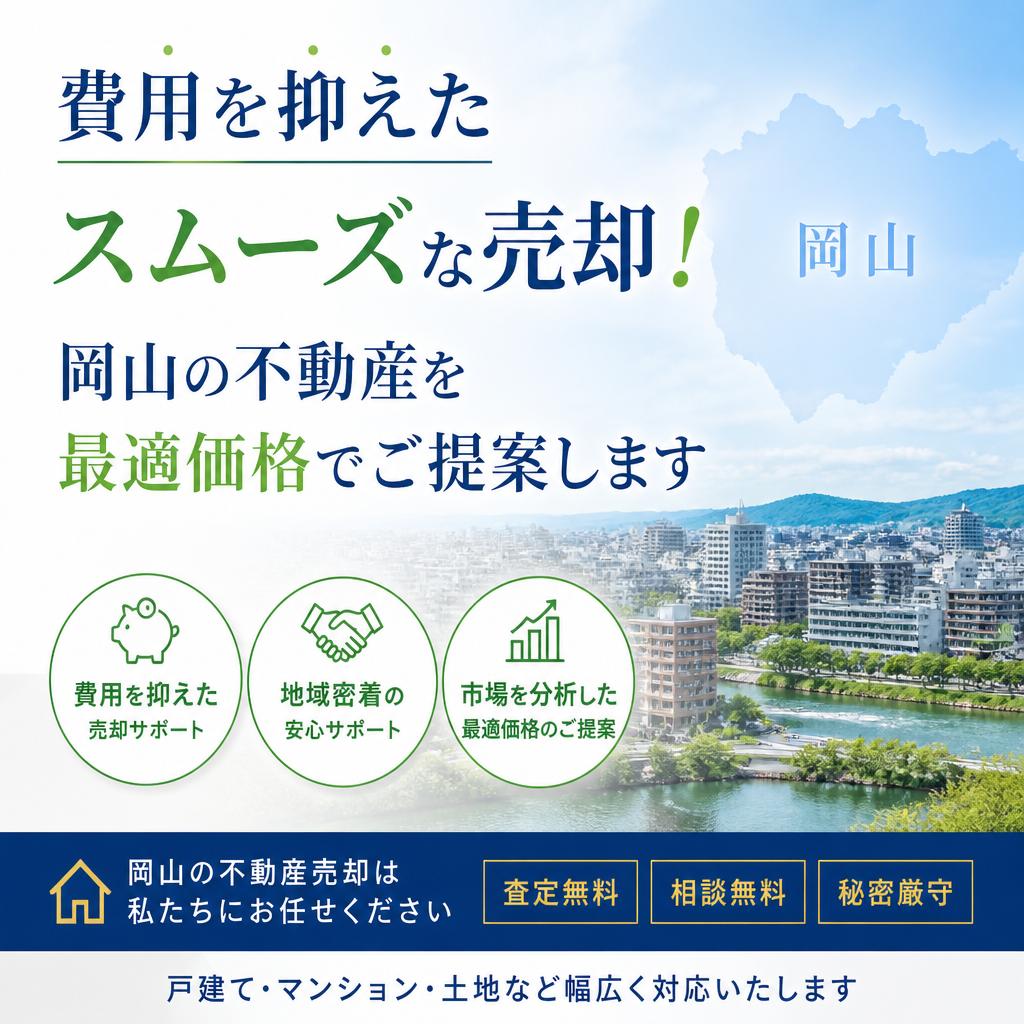 費用を抑えたスムーズな売却！岡山の不動産を最適価格でご提案します