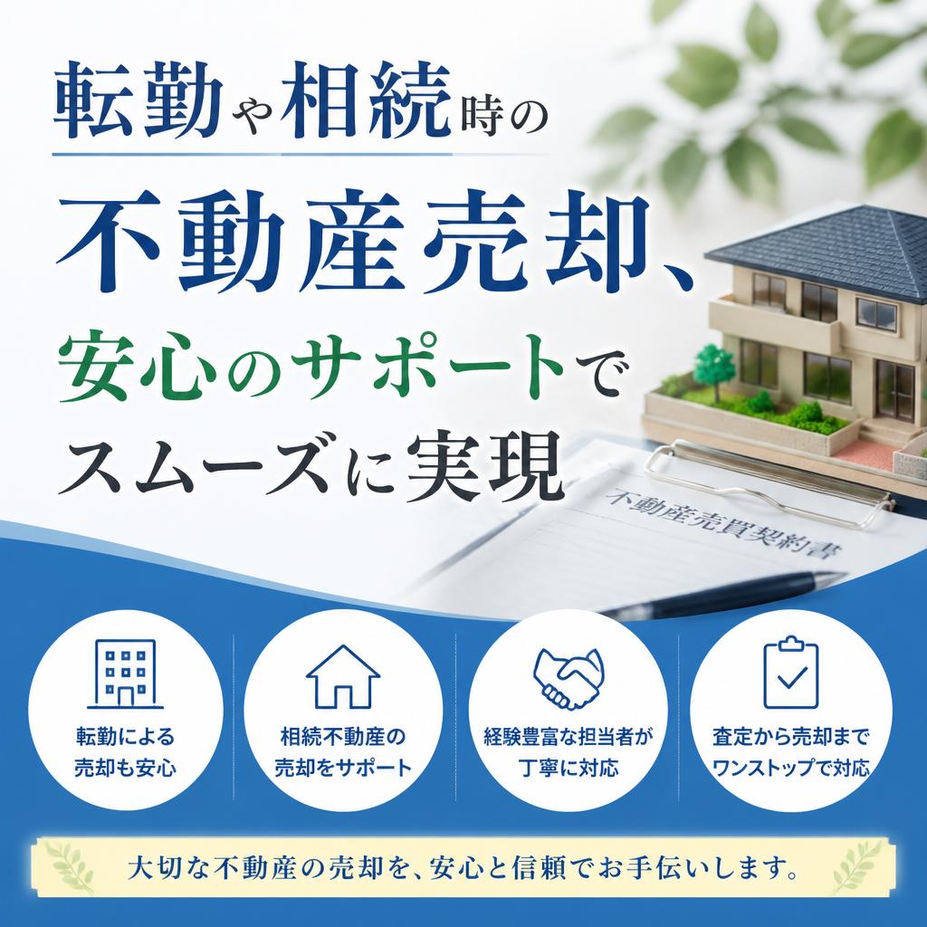 転勤や相続時の不動産売却、安心のサポートでスムーズに実現
