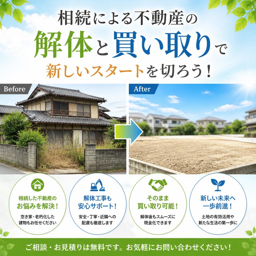 相続による不動産の解体と買い取りで新しいスタートを切ろう！