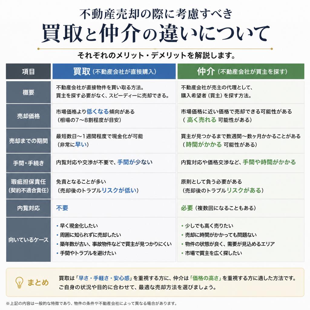 買取と仲介の違い