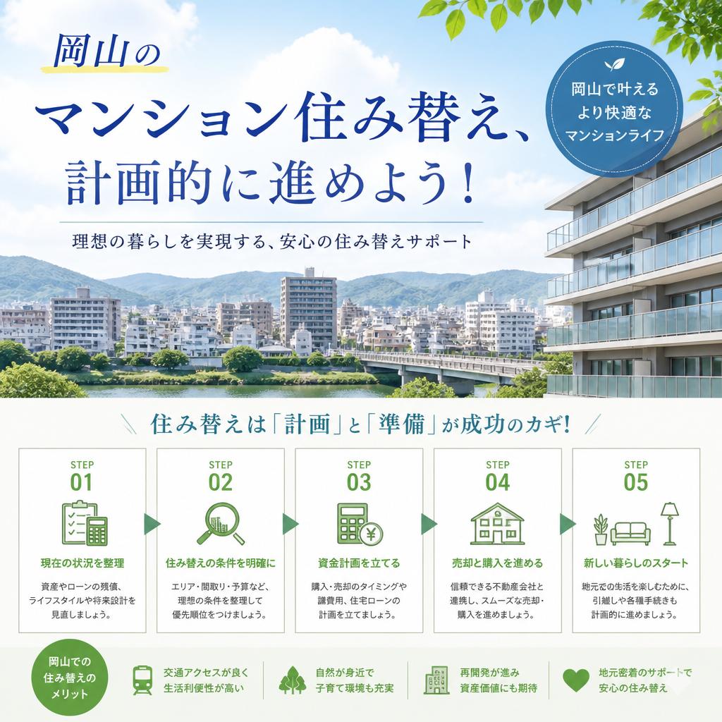 岡山のマンション住み替え、計画的に進めよう！