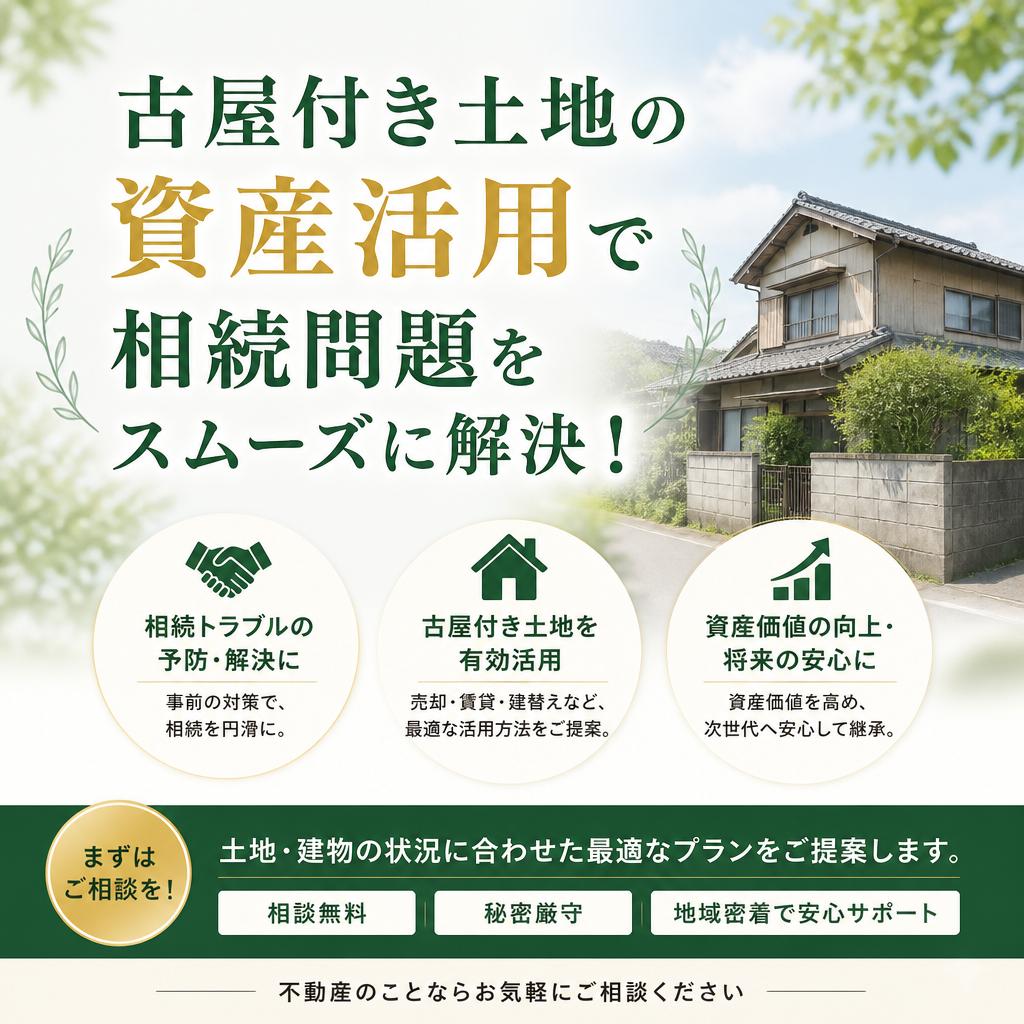 古屋付き土地の資産活用で相続問題をスムーズに解決！