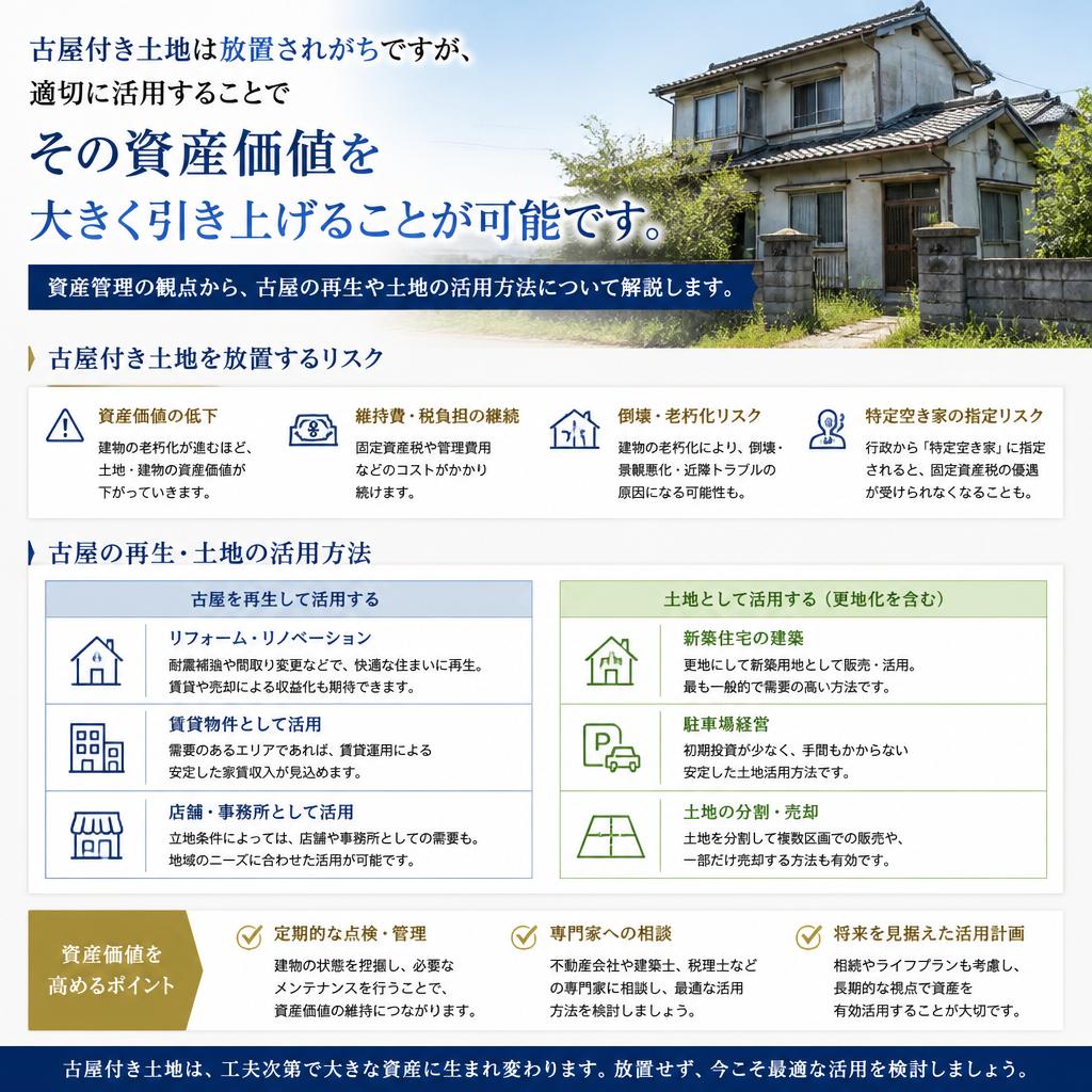 古屋付き土地の資産価値とは？