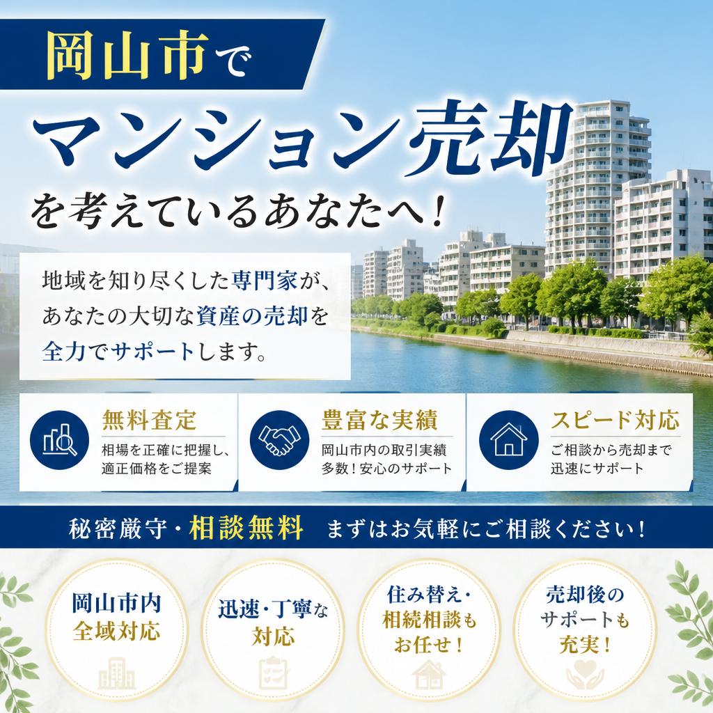 岡山市でマンション売却を考えているあなたへ！