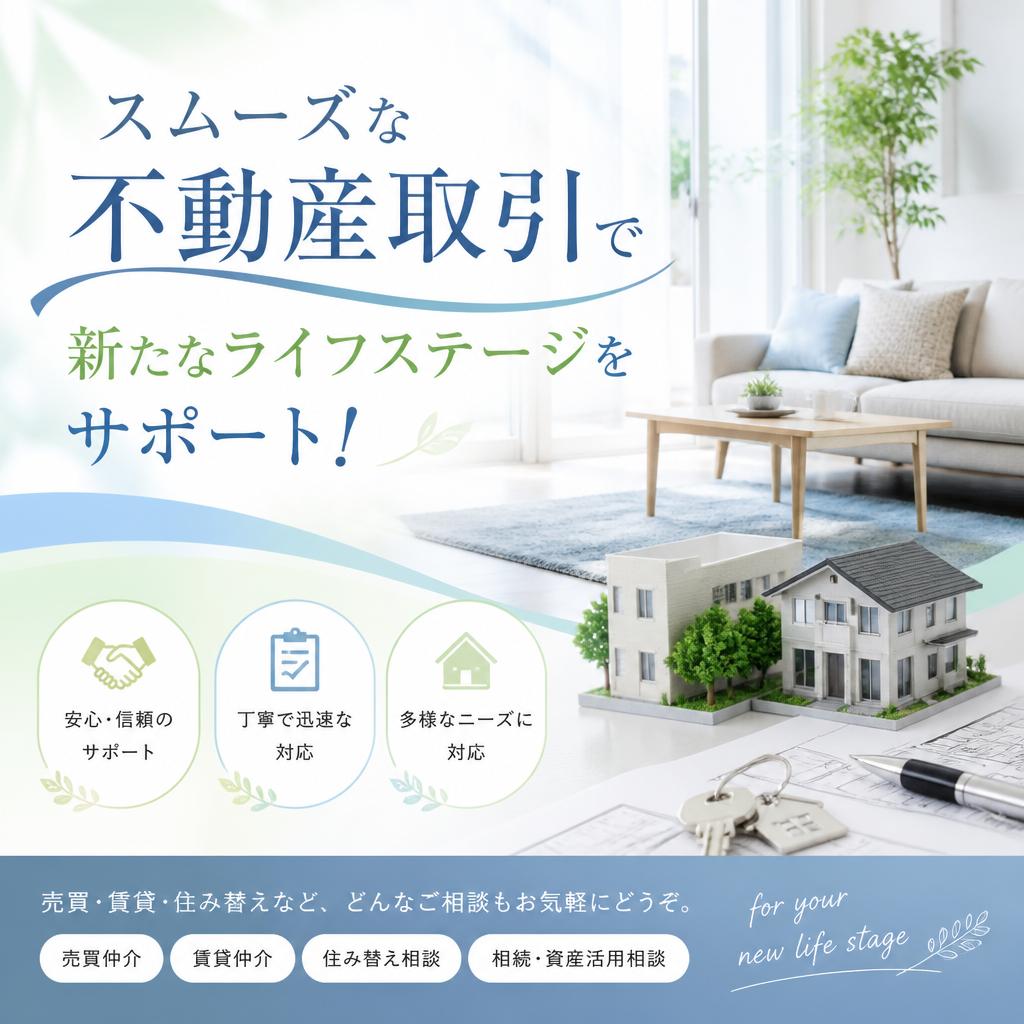 スムーズな不動産取引で新たなライフステージをサポート！